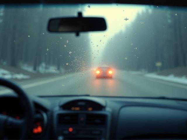 Diagram showing correct placement of physical vignette on windshield
